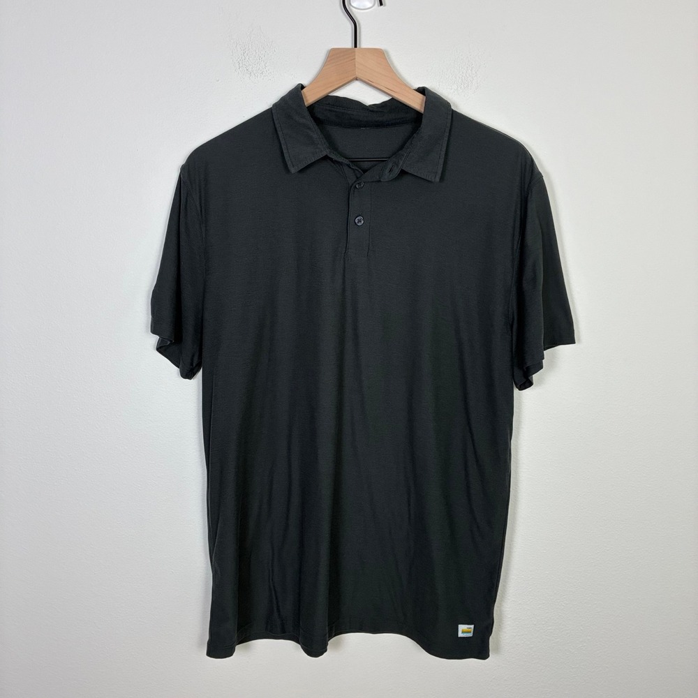 Vuori Short Sleeve Polo Shirt Dark Gray Performance Activewear Men's Large Golf